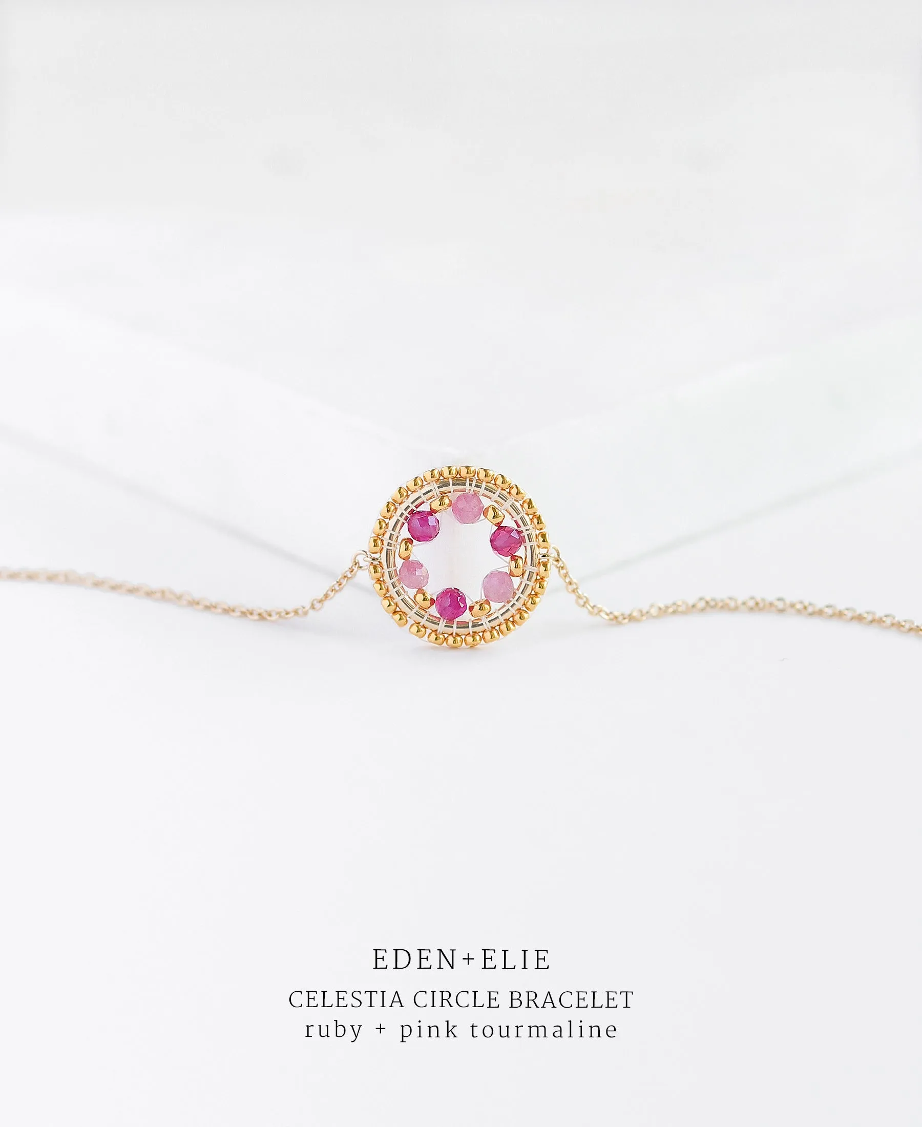 EDEN   ELIE Celestia Circle Bracelet - Ruby   Pink Tourmaline