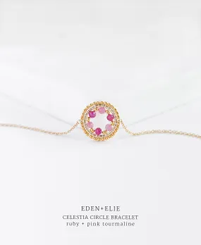 EDEN   ELIE Celestia Circle Bracelet - Ruby   Pink Tourmaline