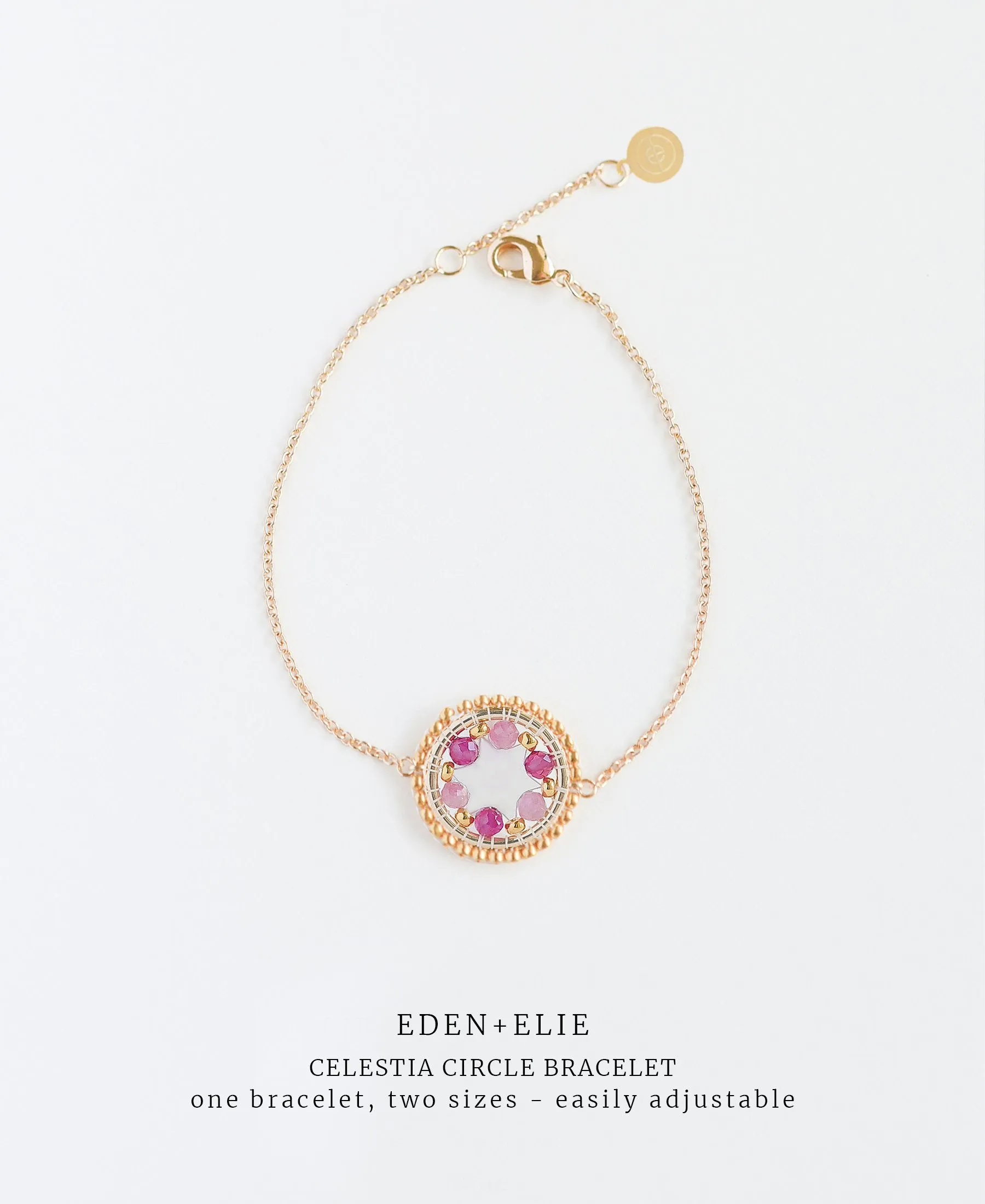 EDEN   ELIE Celestia Circle Bracelet - Ruby   Pink Tourmaline