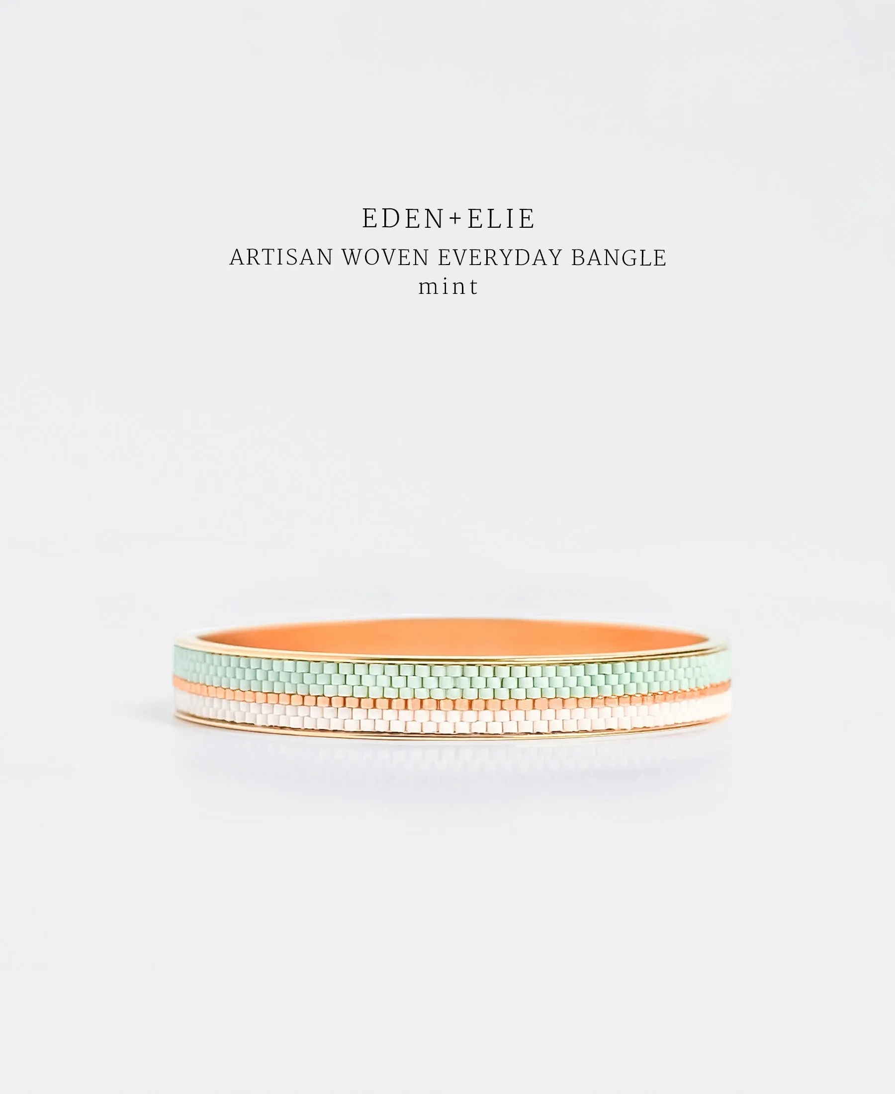 EDEN   ELIE Everyday Gold Narrow Bangle - mint green