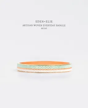 EDEN   ELIE Everyday Gold Narrow Bangle - mint green