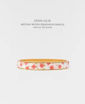 EDEN   ELIE Modern Peranakan gold narrow bangle - cherry blossom