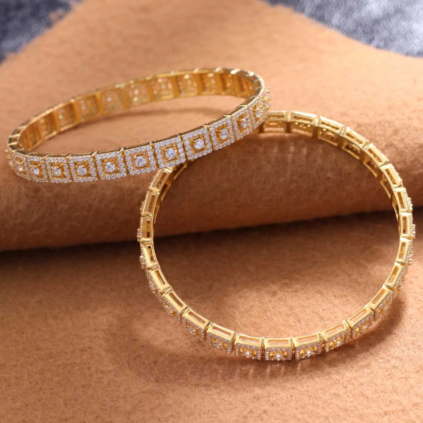 Elegant Gold Diamond Bangle