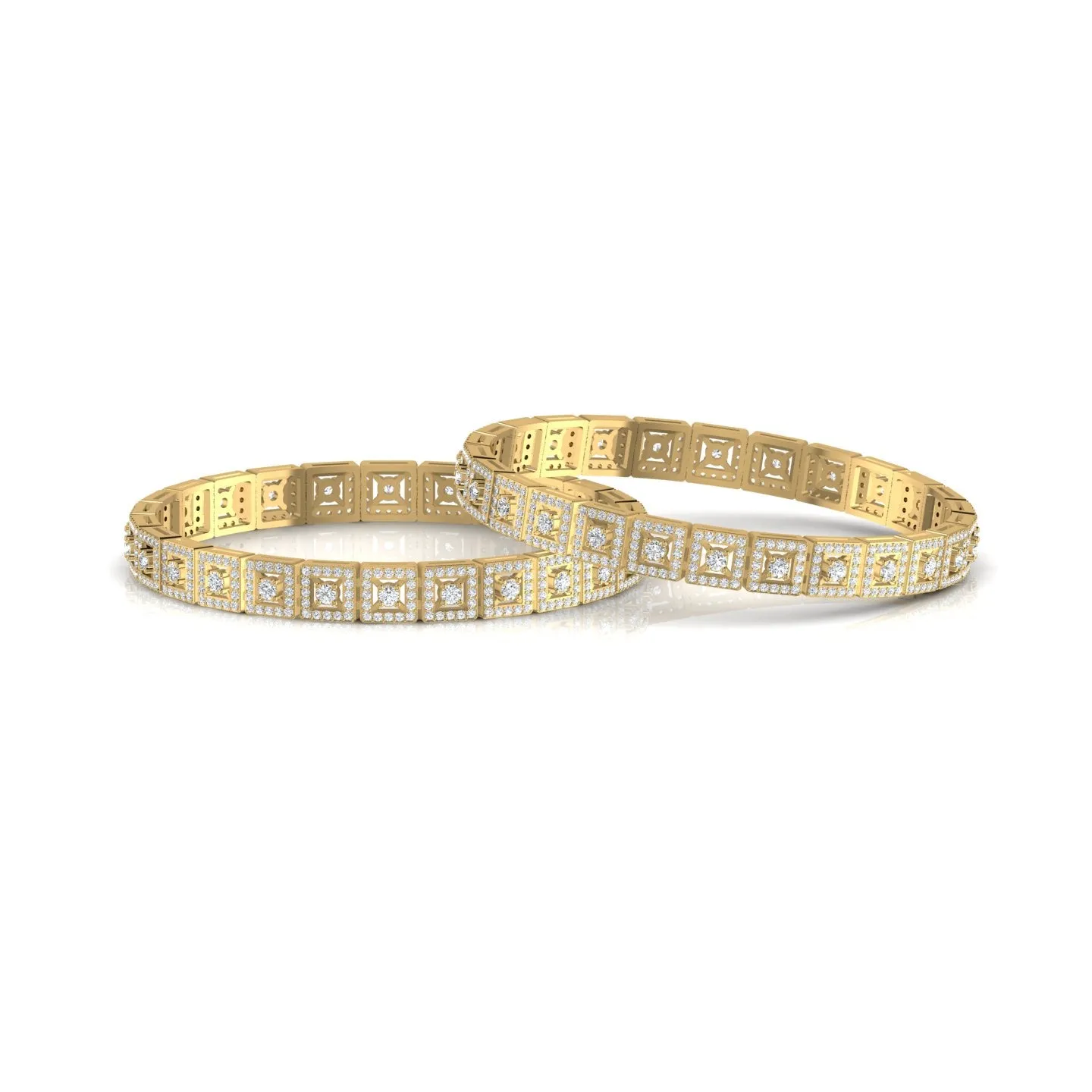 Elegant Gold Diamond Bangle