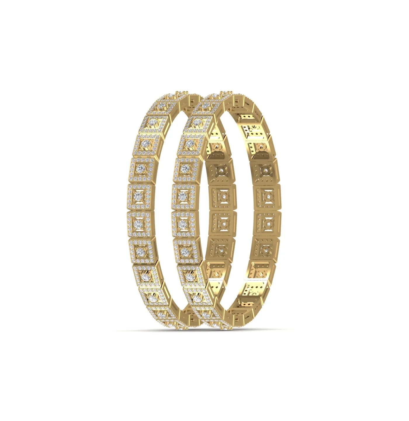 Elegant Gold Diamond Bangle