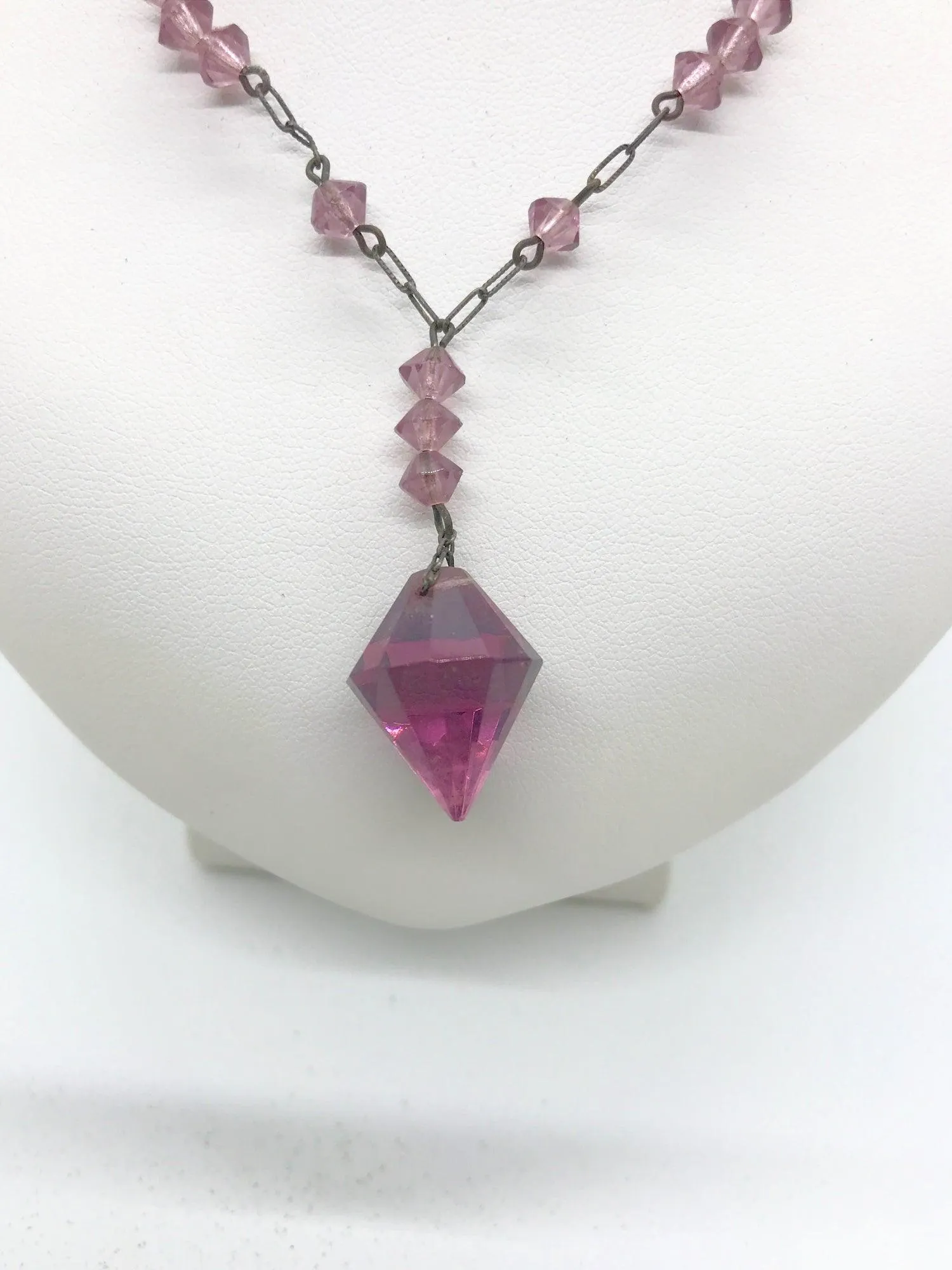 Elegant Purple Violet Vintage Crystal Necklace