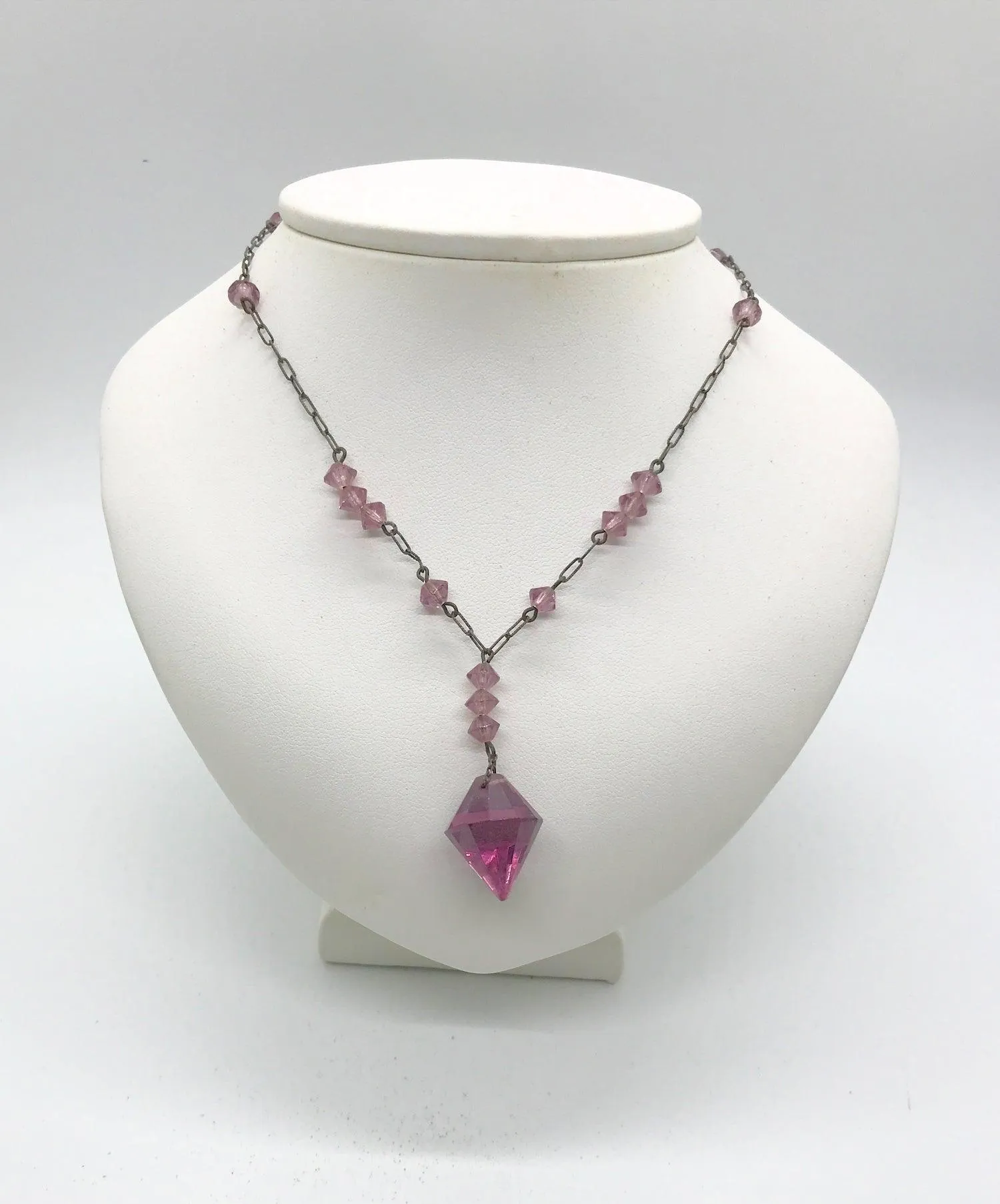 Elegant Purple Violet Vintage Crystal Necklace