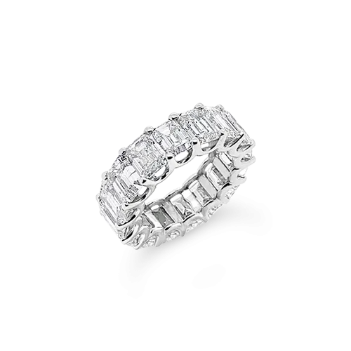 Emerald cut Eternity Band