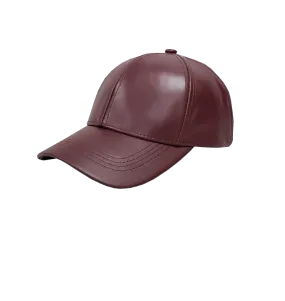 Emstate Burgundy Men's Leather Caps 100% Genuine Leather Baseball