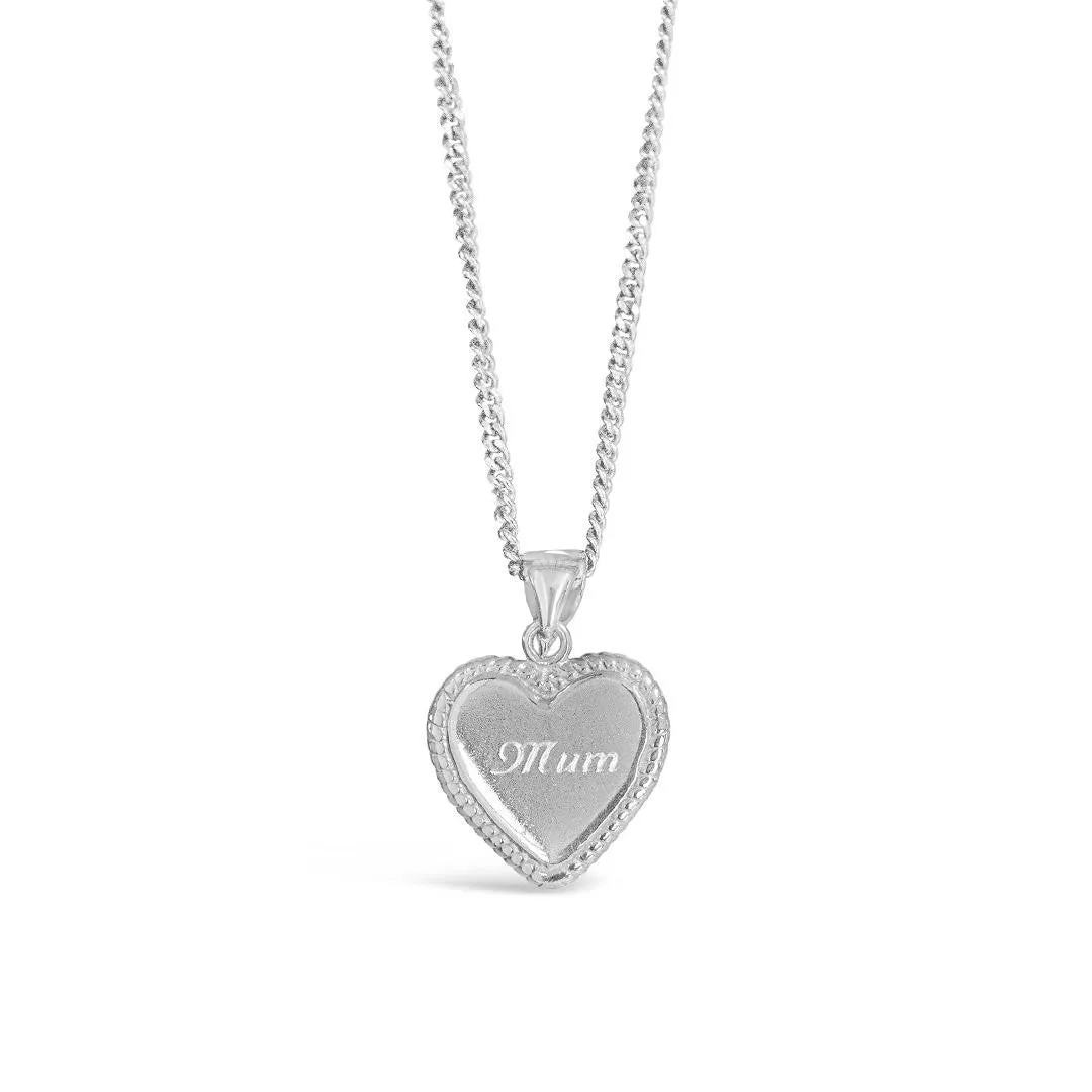 Engravable Heart Necklace | Silver