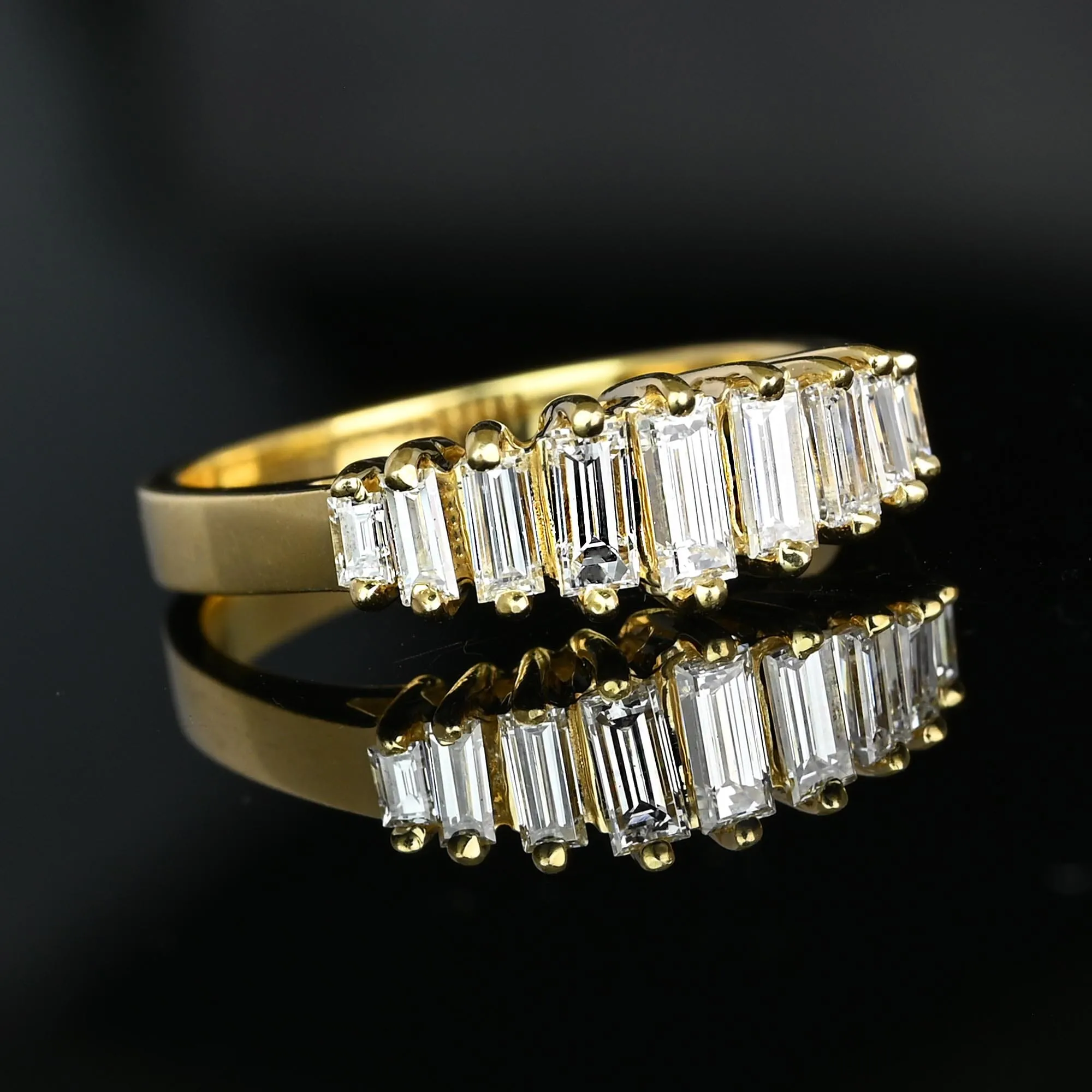 Exceptional 1 CTW Baguette Diamond Ring Band in 14K Gold