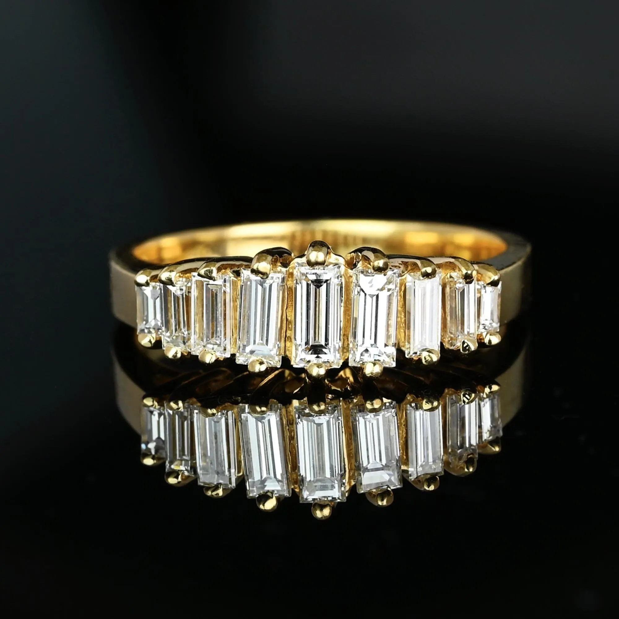 Exceptional 1 CTW Baguette Diamond Ring Band in 14K Gold