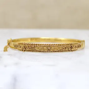 Exceptional Edwardian Etruscan Revival 15ct Gold Bangle