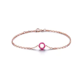 FANCIME Genuine Ruby 14K Solid Rose Gold Bracelet