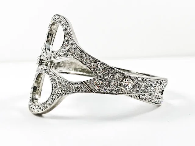 Fancy Fun Large Scissor Design Shape Crystal Fashion Bangle Bracelet