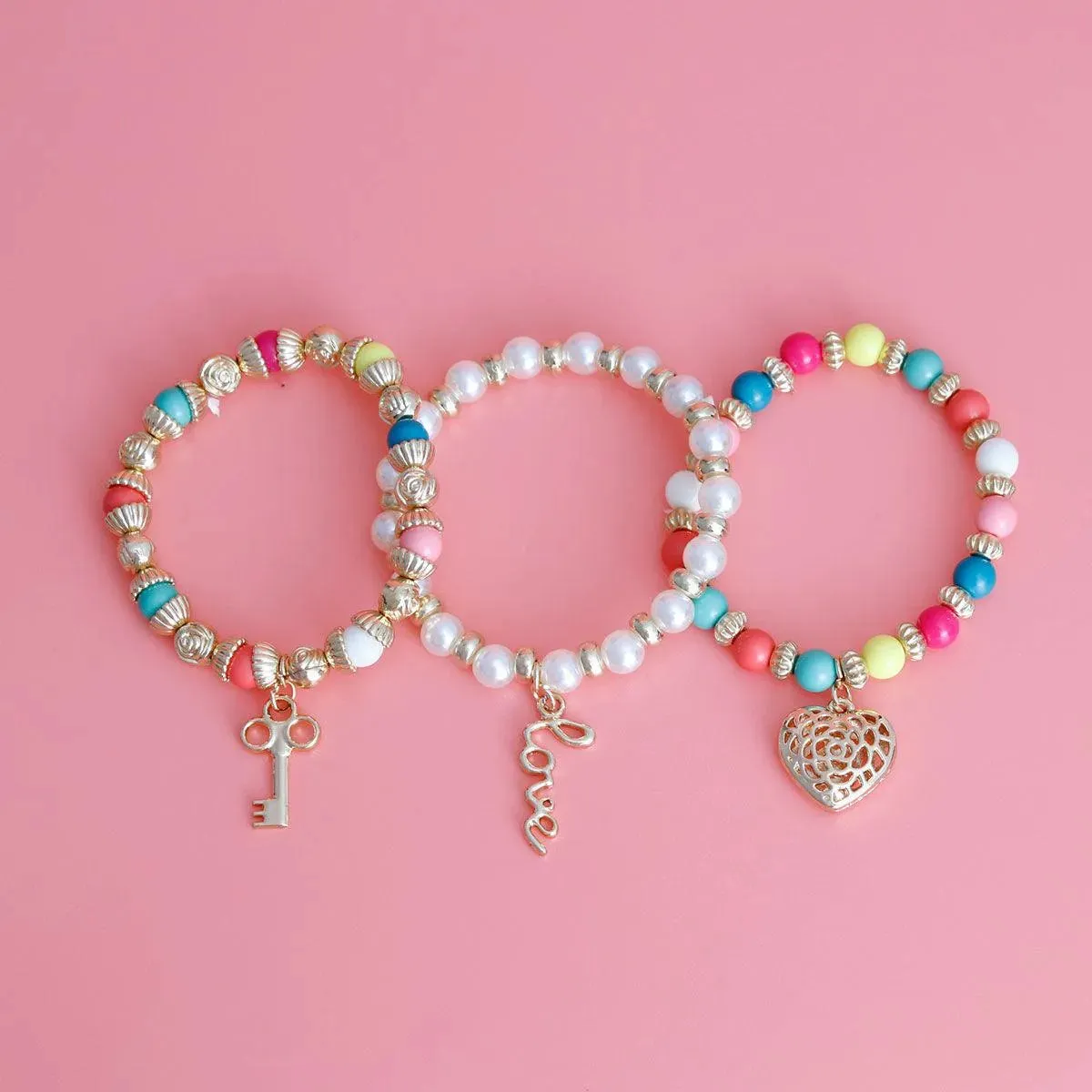 Fiesta Palette Charms & Beaded Bracelet Set: Add Color to Your Style