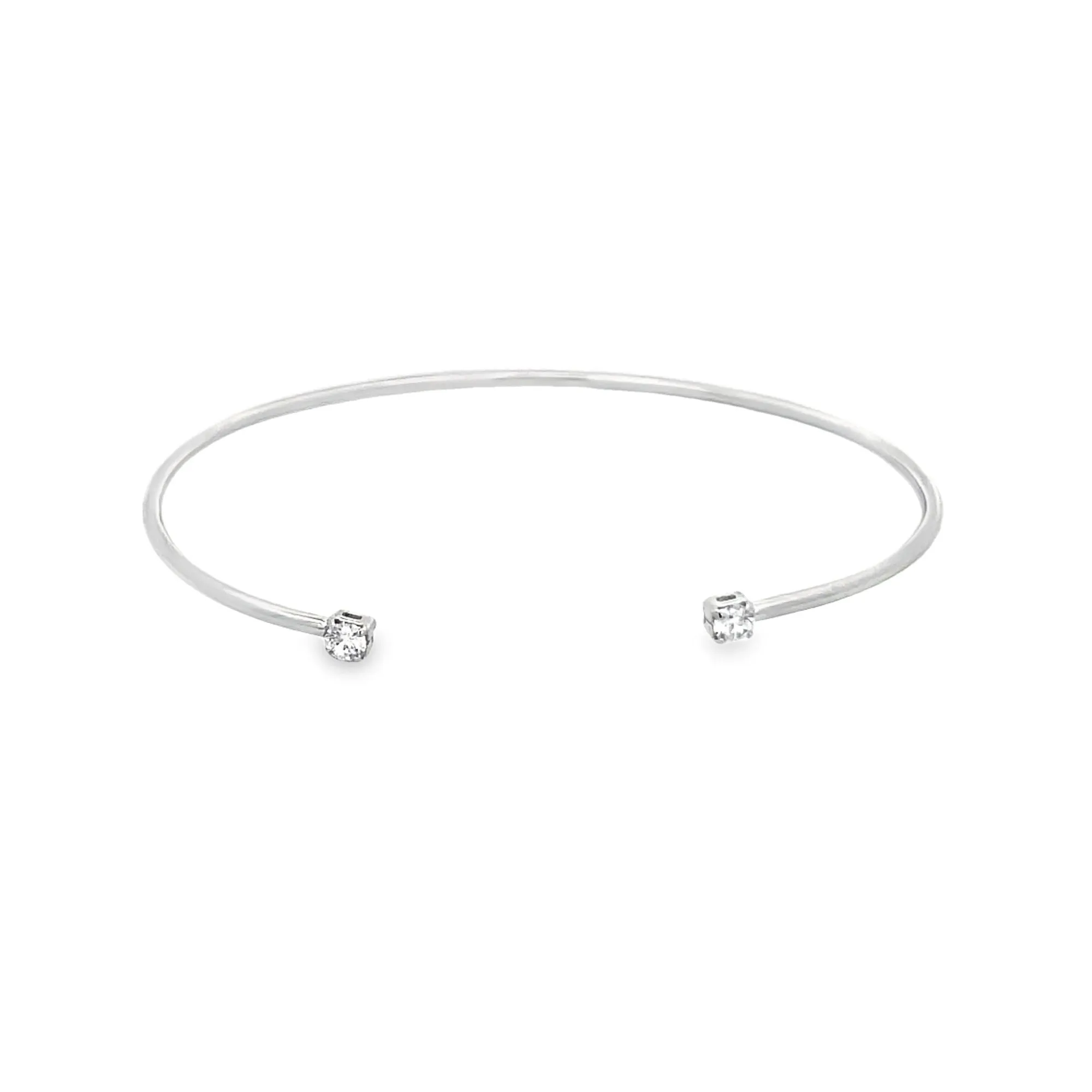 Filled CZ Open Cube Bangle (B92)