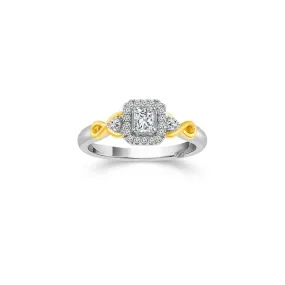 Fink's Exclusive Princess Halo Engagement Ring Set with Infinity Detailing