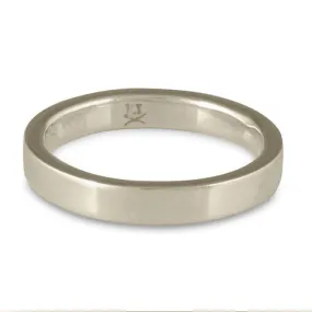 Flat Comfort Fit Wedding Ring, 14K White Gold 3mm Wide by 2mm Thick