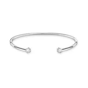 Flexible Zirconia Pave Silver Bangle AR104-051-14