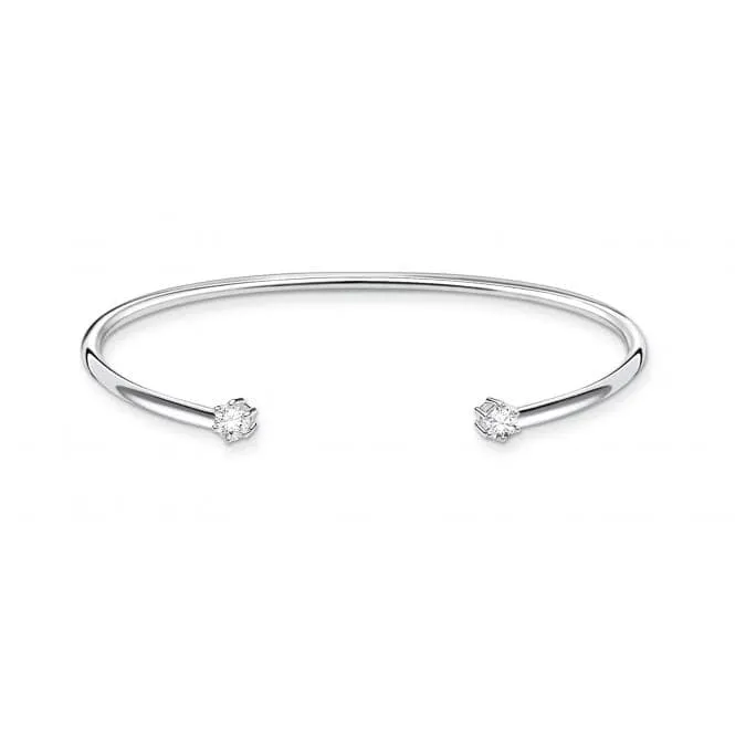 Flexible Zirconia Pave Silver Bangle AR104-051-14