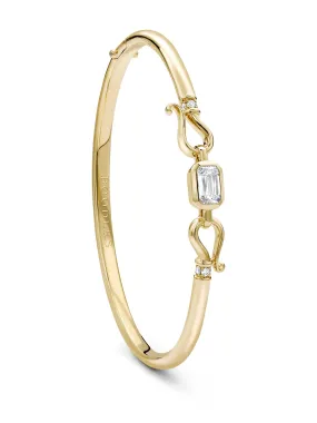 Florentine Ashoka Yellow Gold Diamond Bangle