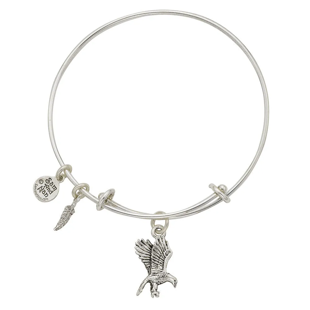 Flying Eagle Charm Bangle Bracelet