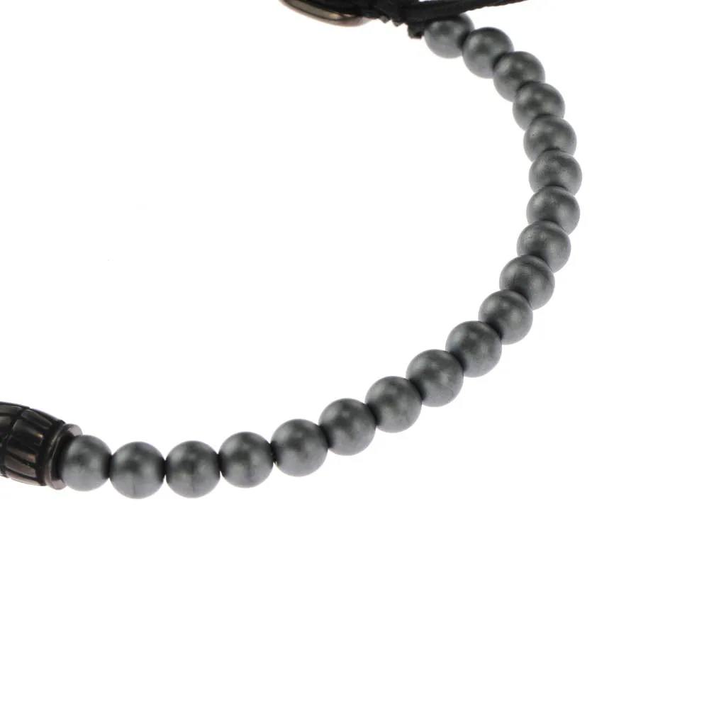 Fossil Stainless Steel Jewelry Hematite Beaded 25cm Bracelet