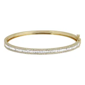 Framed Diamond Baguette Bangle