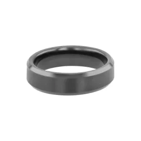 Fraser Black Ceramic Beveled Wedding Ring - 6mm