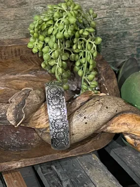 Fredericksburg Floral Silver Bangle Bracelet