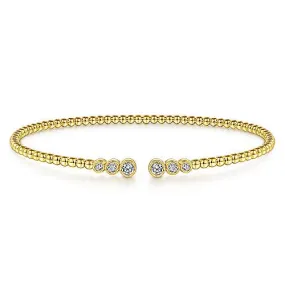 Gabriel 14K 0.24 Ct Diamond Bangle size 6.25 inch Bracelet, Available in White, Rose and Yellow Gold