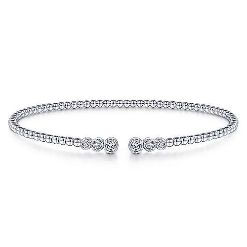 Gabriel 14K 0.24 Ct Diamond Bangle size 6.25 inch Bracelet, Available in White, Rose and Yellow Gold