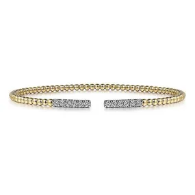 Gabriel & Co. 14K Yellow Gold Bujukan Diamond Bars Bangle