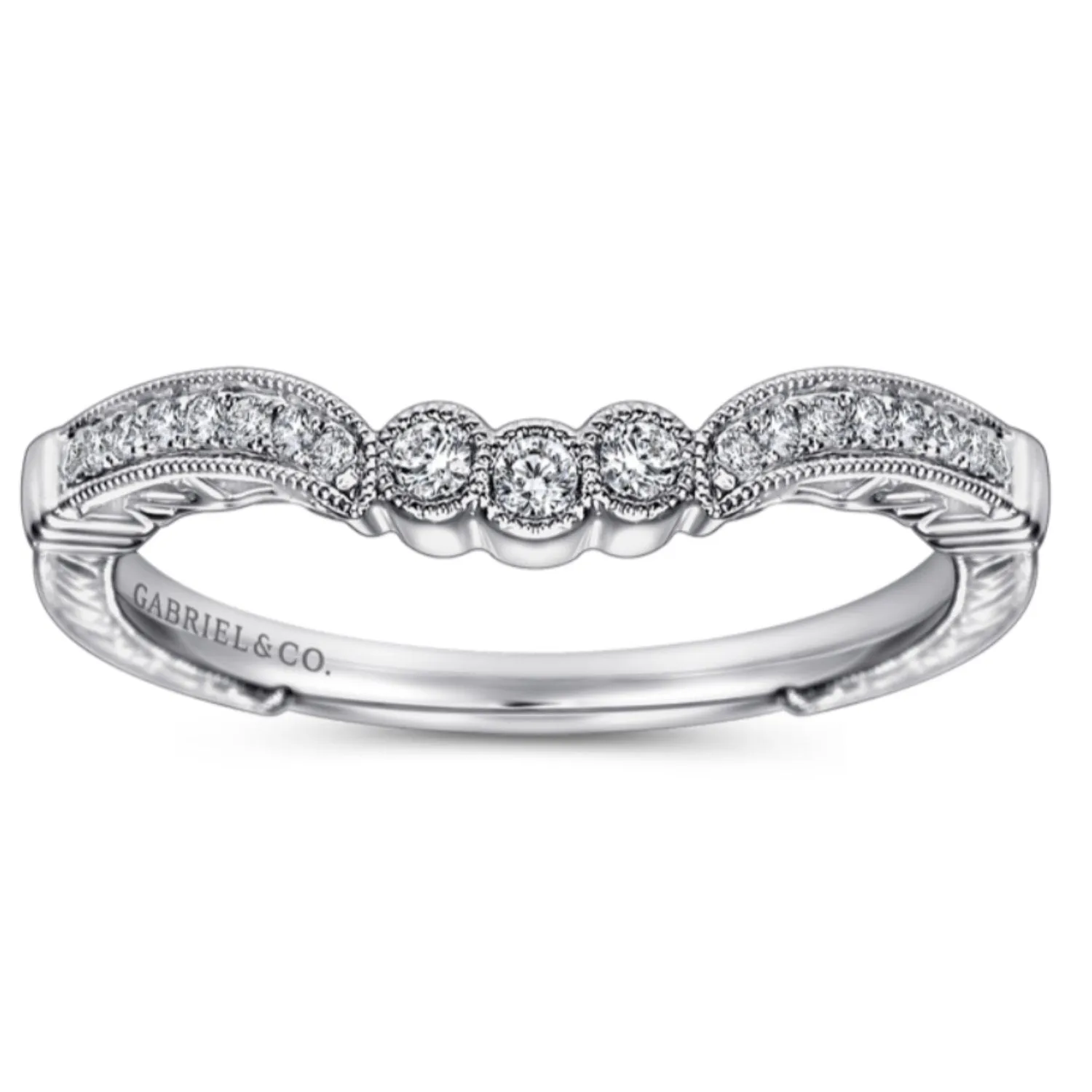 Gabriel & Co. "Armada" Curved Diamond Wedding Band