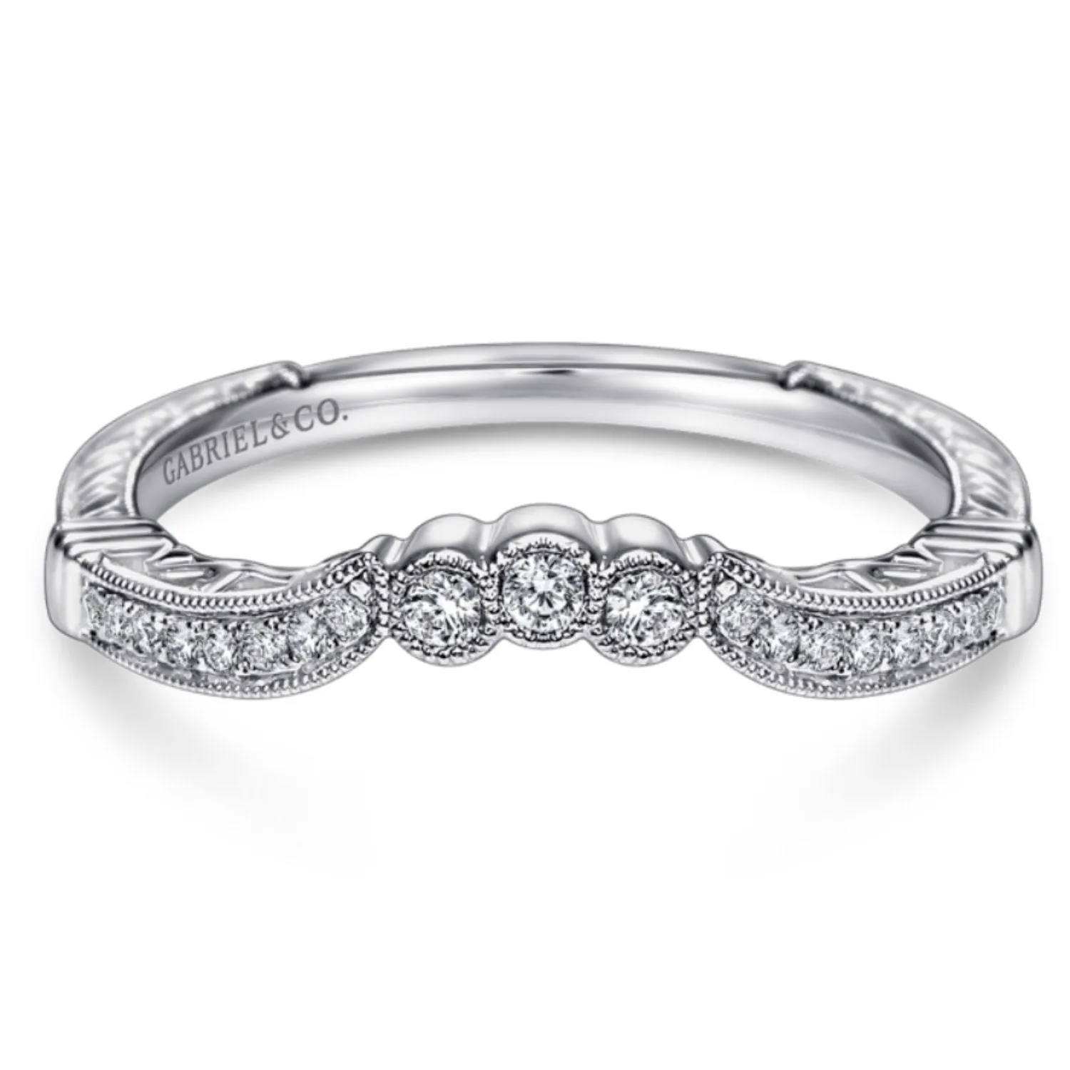 Gabriel & Co. "Armada" Curved Diamond Wedding Band