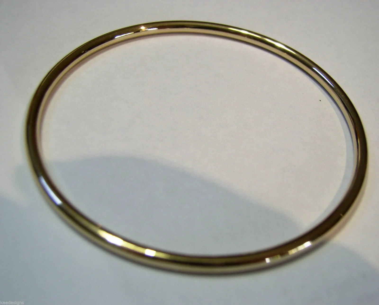 Genuine 18ct 18kt FULL SOLID Heavy Yellow, Rose or White gold 3mm wide GOLF bangle 65mm inside diameter