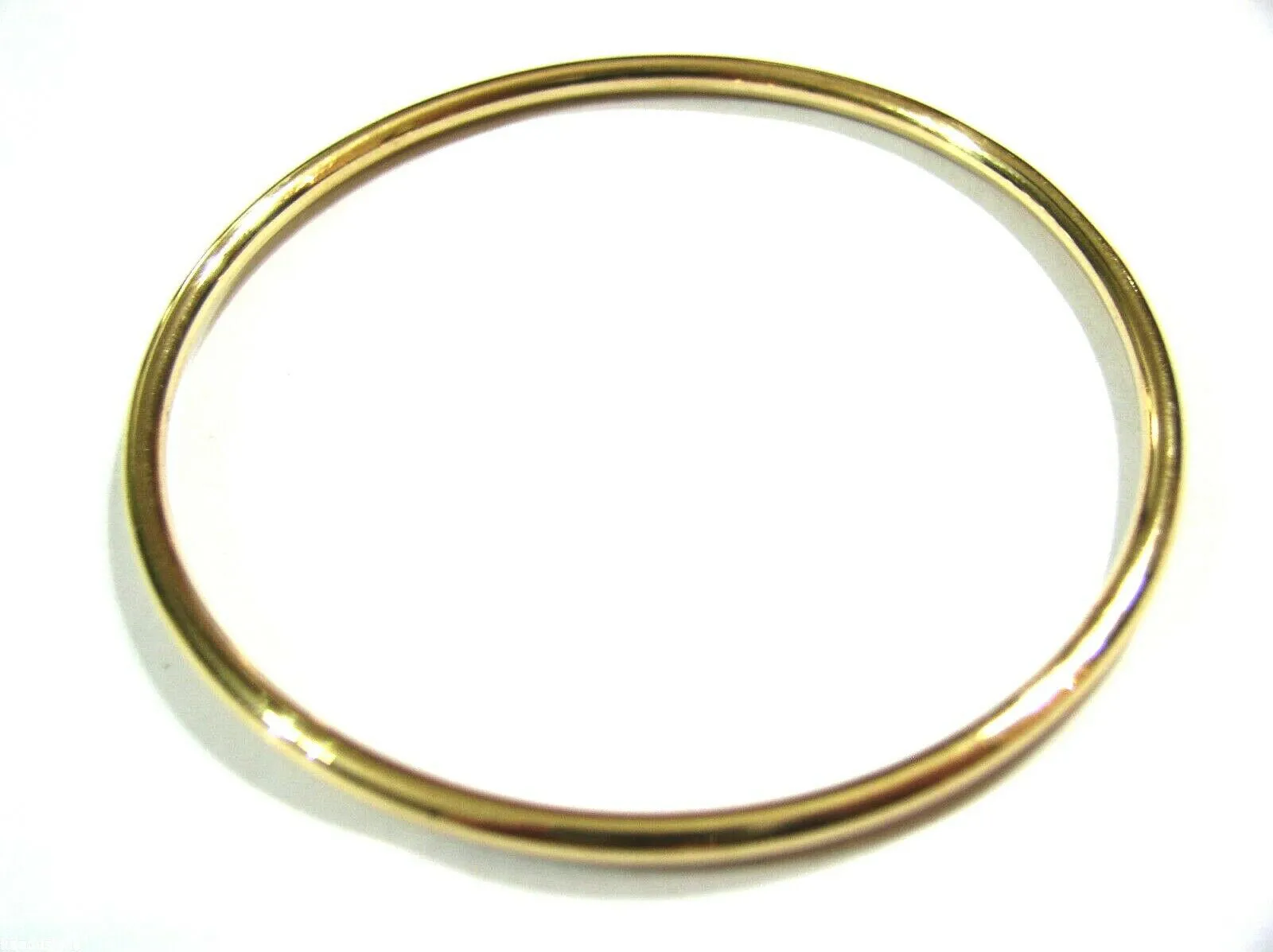 Genuine 18ct 18kt FULL SOLID Heavy Yellow, Rose or White gold 3mm wide GOLF bangle 65mm inside diameter