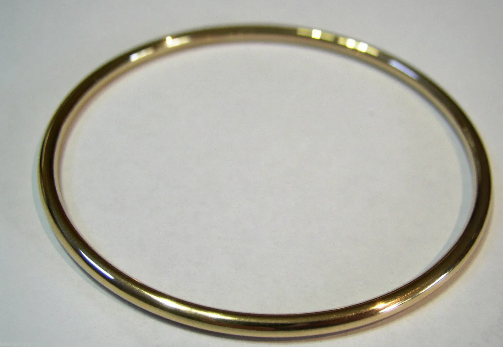 Genuine 18ct 18kt FULL SOLID Heavy Yellow, Rose or White gold 3mm wide GOLF bangle 65mm inside diameter