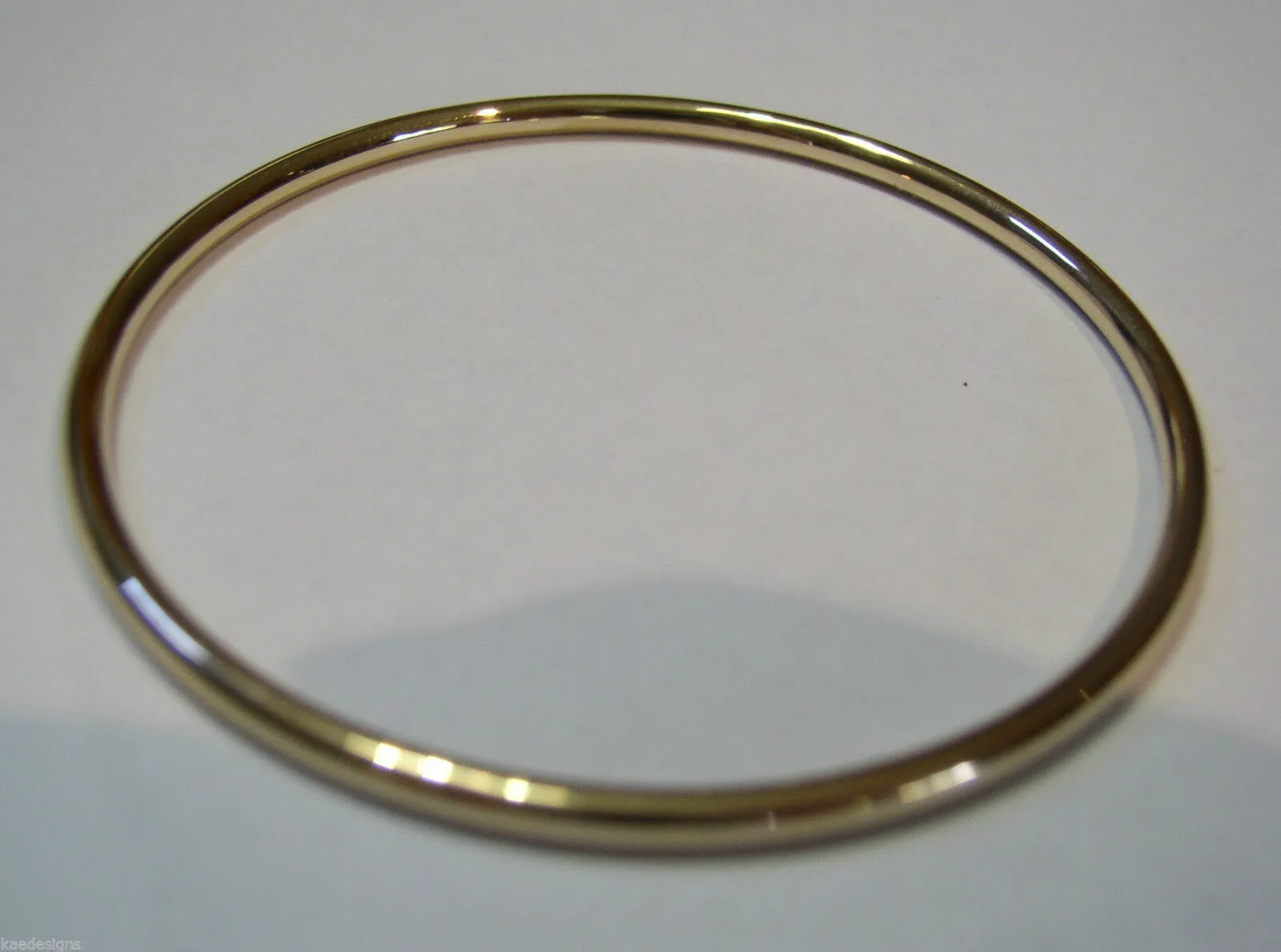 Genuine 18ct 18kt FULL SOLID Heavy Yellow, Rose or White gold 3mm wide GOLF bangle 65mm inside diameter