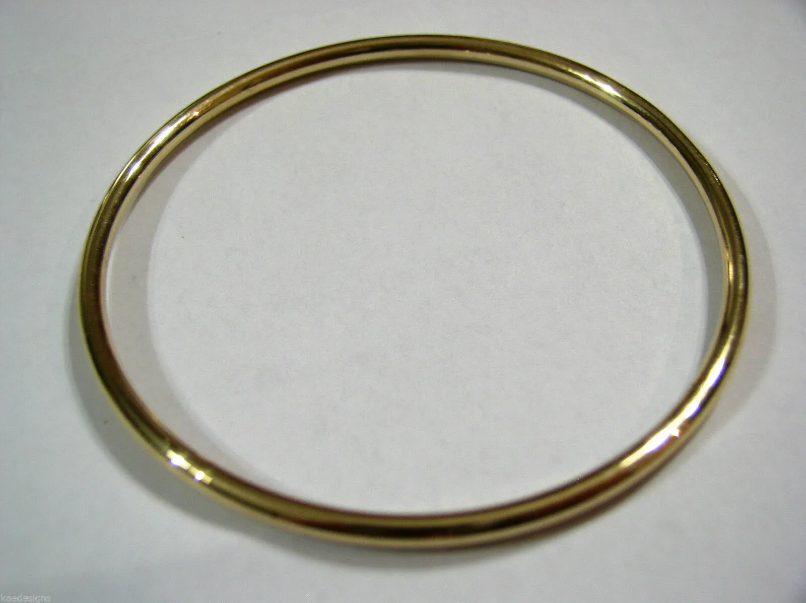 Genuine 18ct 18kt FULL SOLID Heavy Yellow, Rose or White gold 3mm wide GOLF bangle 65mm inside diameter