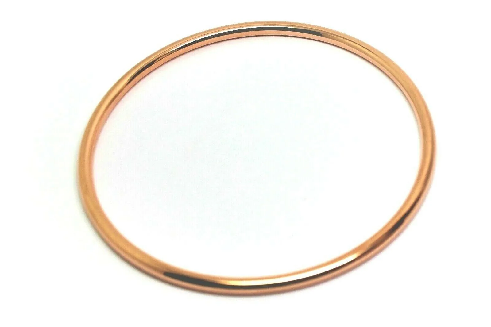 Genuine 18ct 18kt FULL SOLID Heavy Yellow, Rose or White gold 3mm wide GOLF bangle 65mm inside diameter