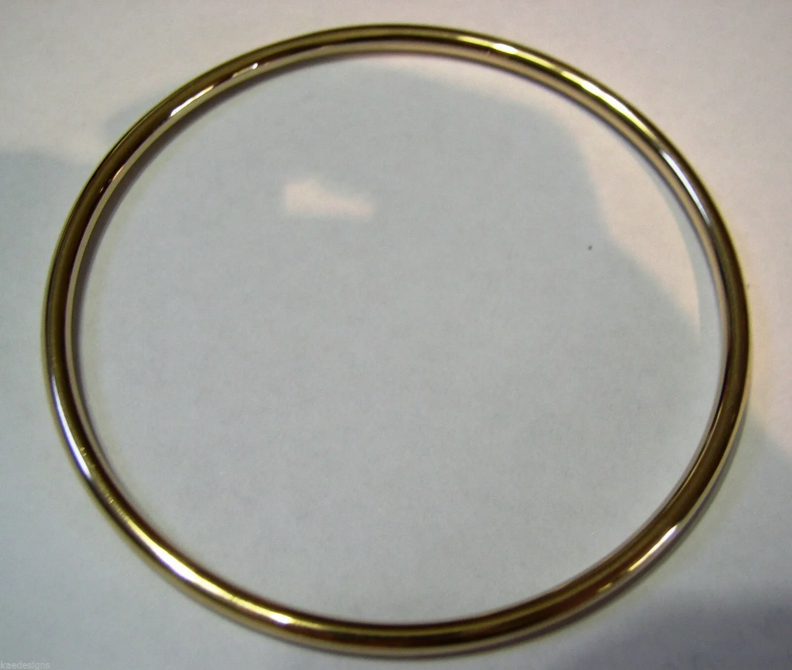 Genuine 18ct 18kt FULL SOLID Heavy Yellow, Rose or White gold 3mm wide GOLF bangle 65mm inside diameter