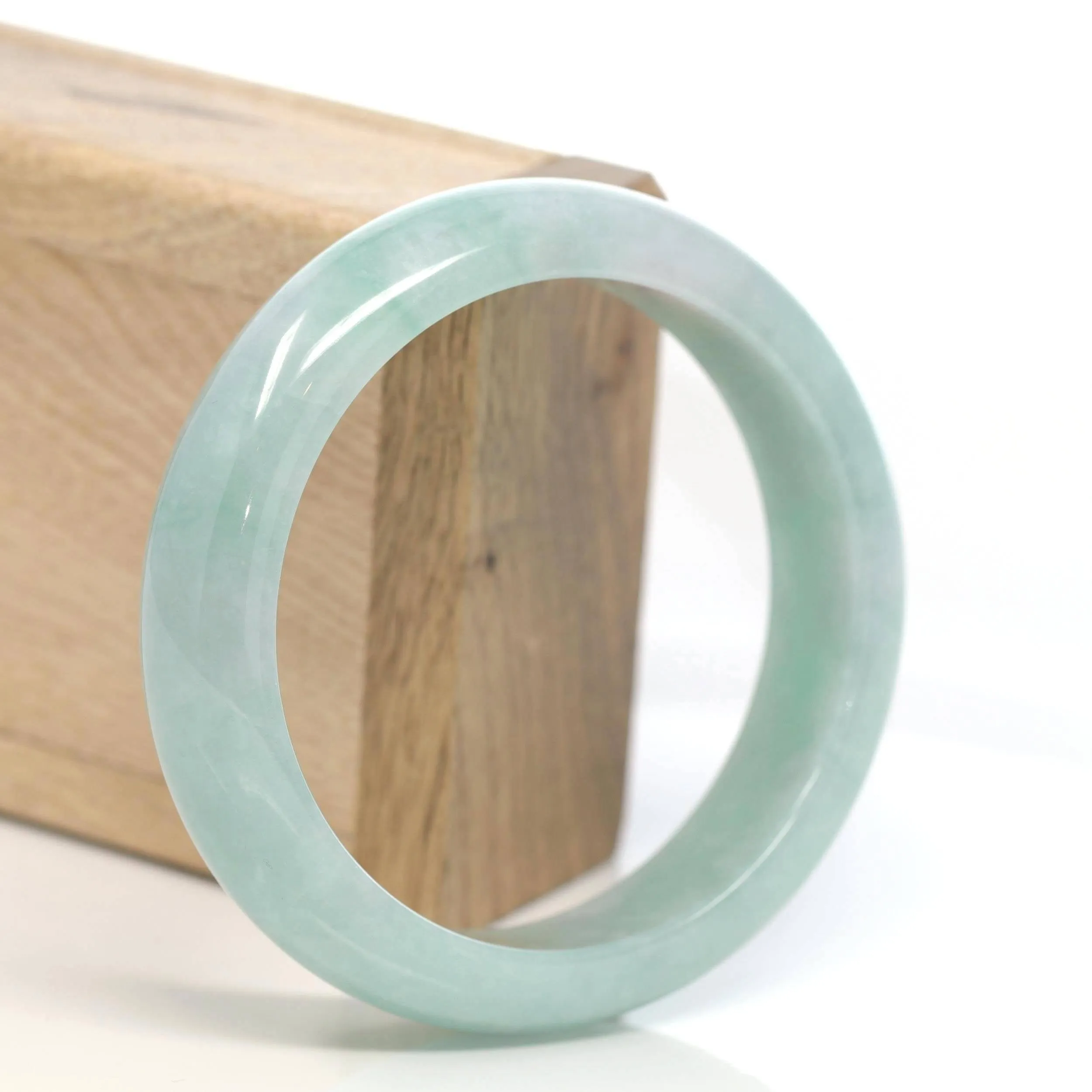 Genuine Burmese Green Jadeite Jade Bangle Bracelet (59.2 mm) #T166