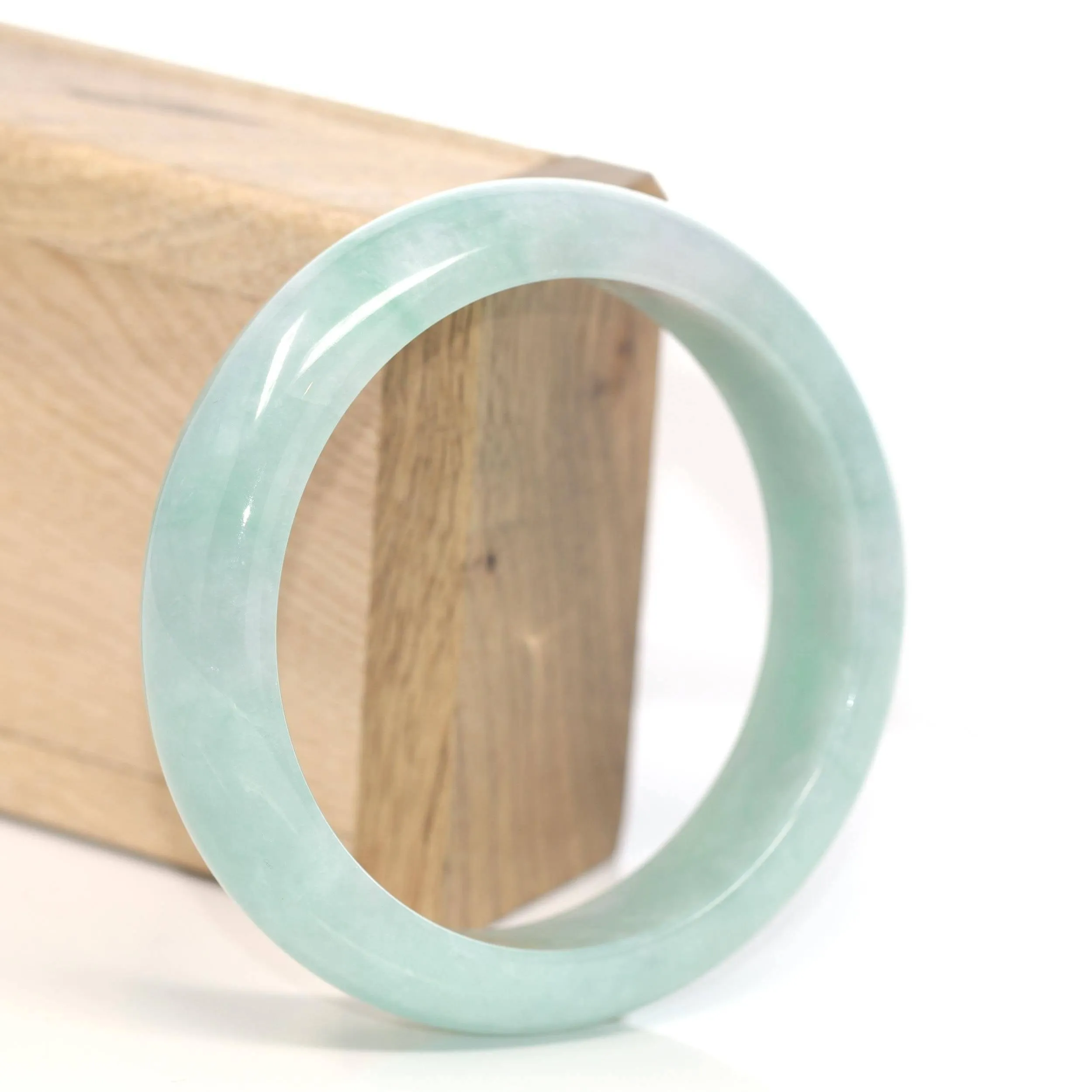 Genuine Burmese Green Jadeite Jade Bangle Bracelet (59.2 mm) #T166