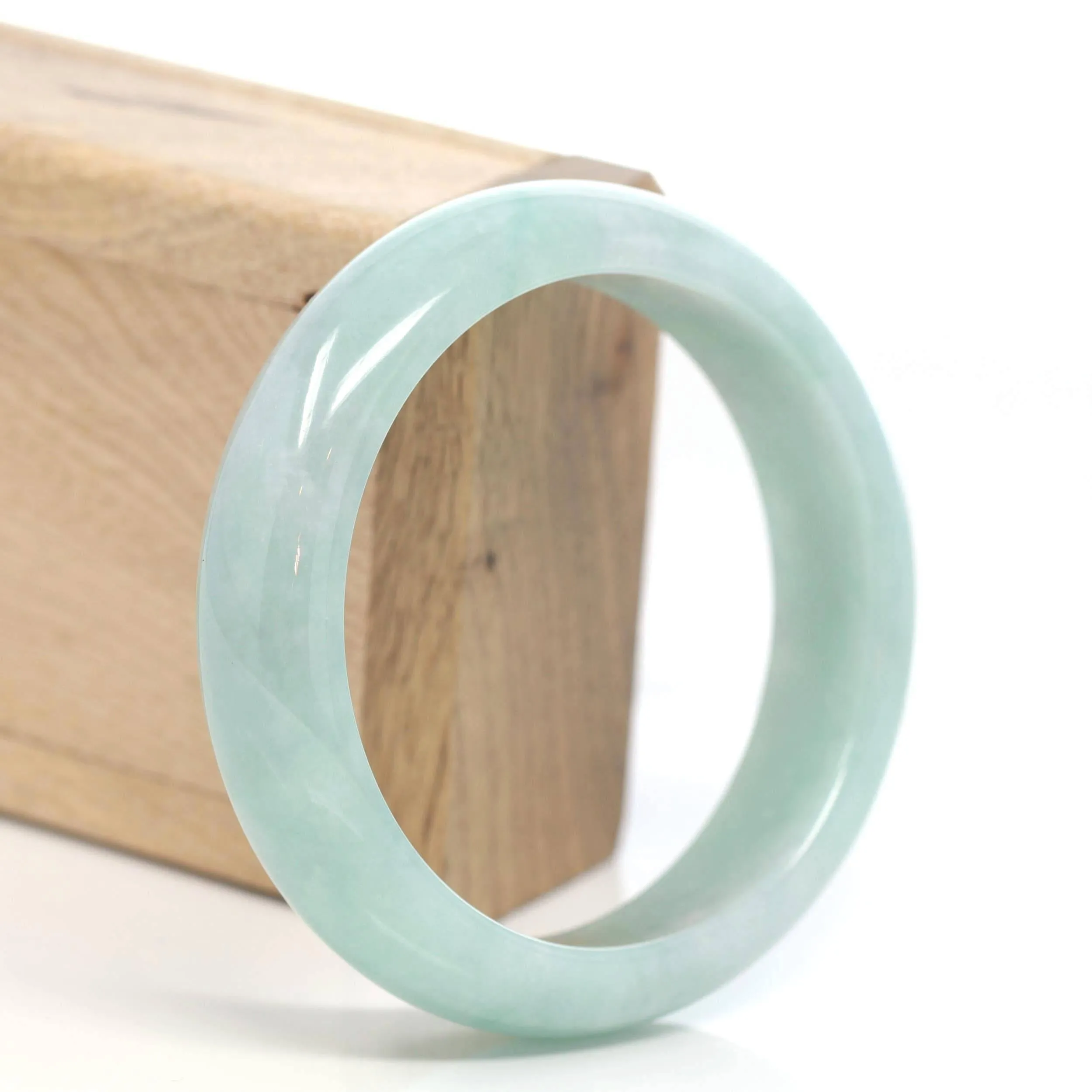 Genuine Burmese Green Jadeite Jade Bangle Bracelet (59.2 mm) #T166