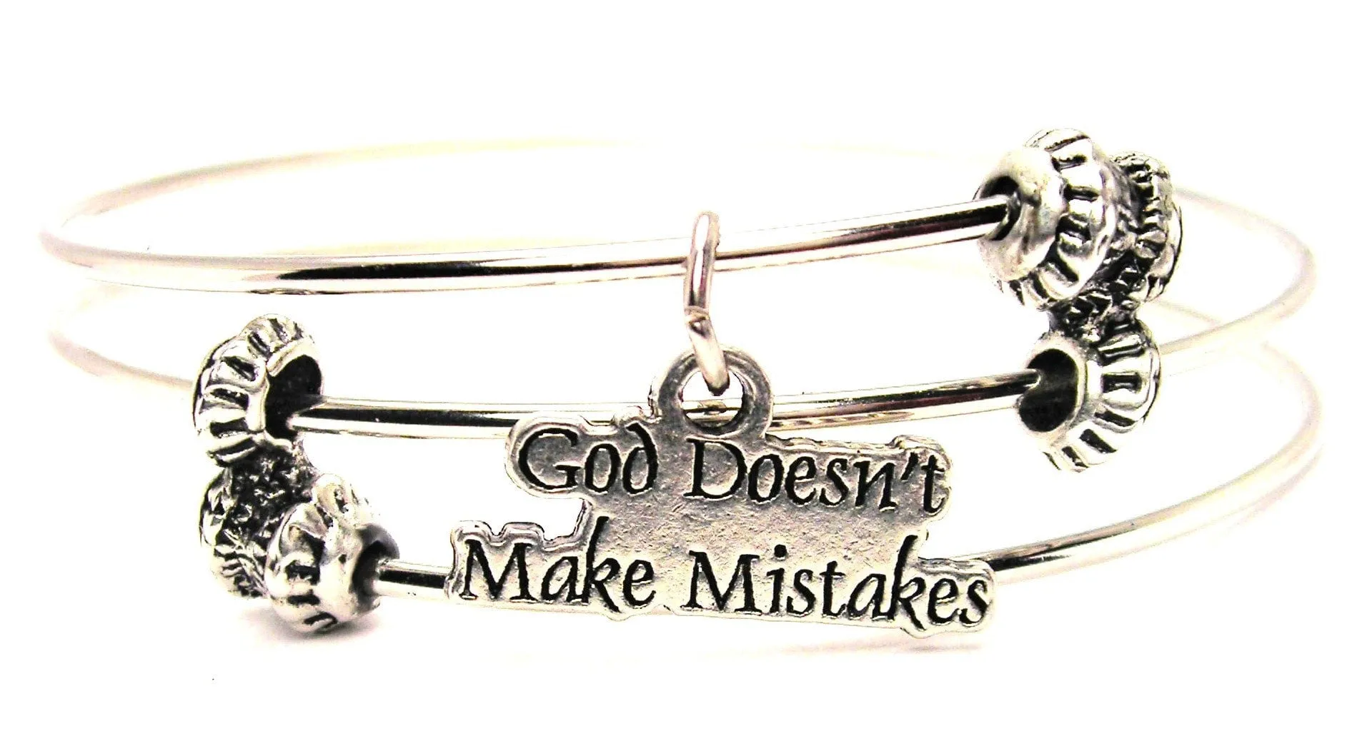 God Doesn't Make Mistakes Triple Style Expandable Bangle Bracelet