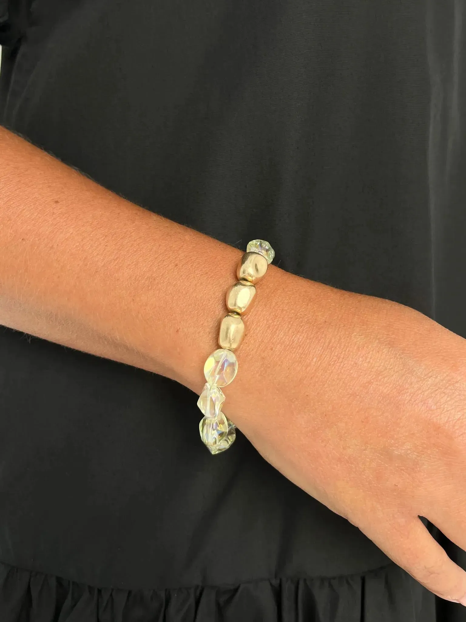 Gold & Translucent Stretch Bracelet