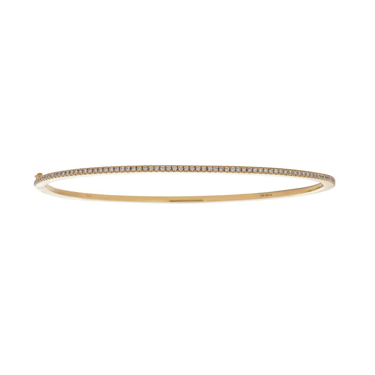 Gold & White Diamond Bangle Bracelet