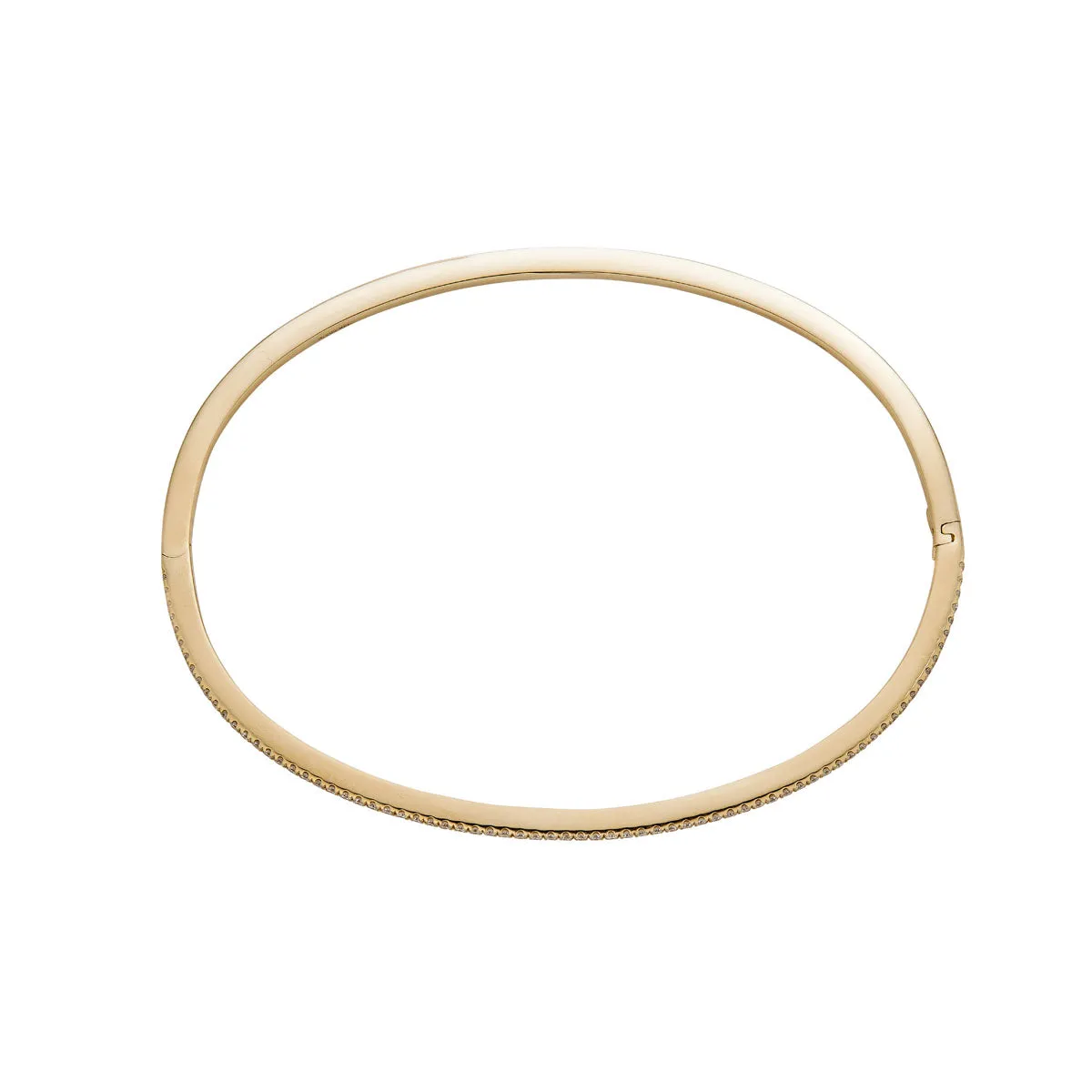 Gold & White Diamond Bangle Bracelet